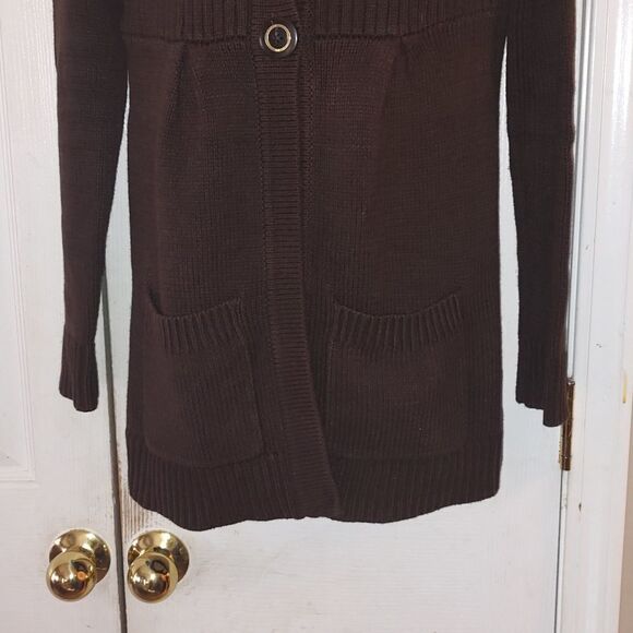 Michael Michael Kors brown button down cardigan sweater  Sz XS - Picture 2 of 5